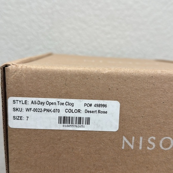 Nisolo All Day Open Toe Leather Wooden Clog  Desert Rose Size 7 - Picture 8 of 9